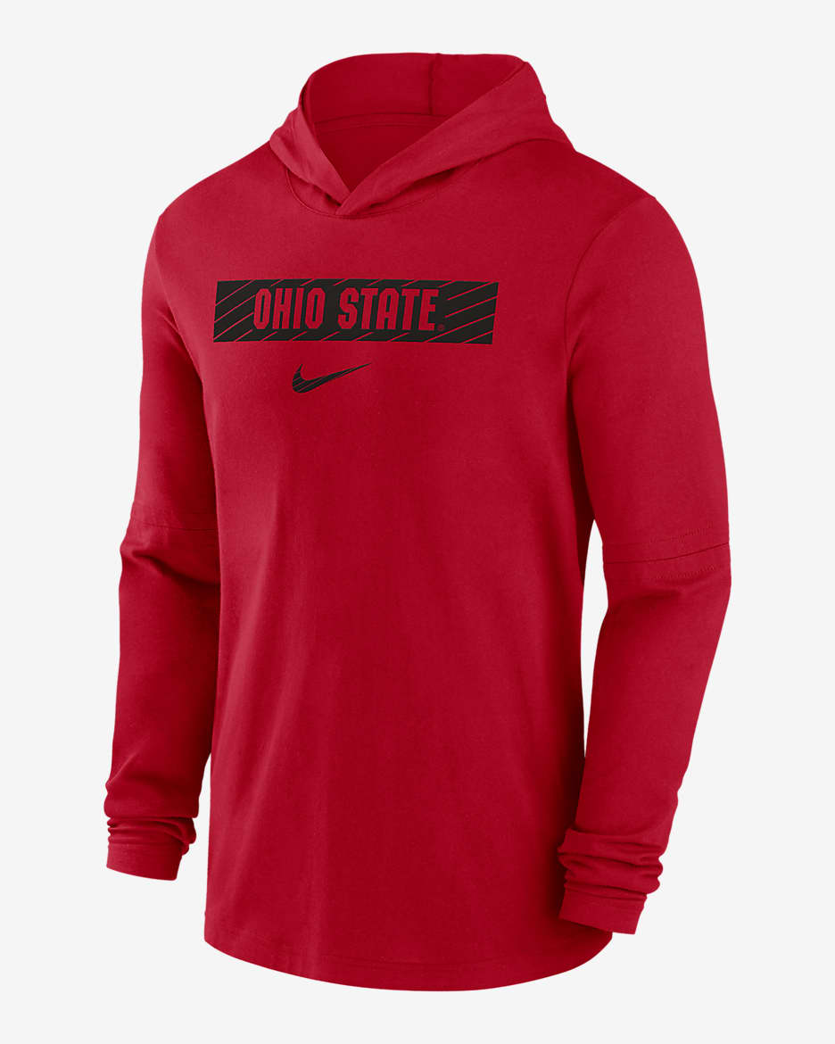 Men s Nike Red Ohio State Buckeyes 2024 Sideline Hoodie Performance Long Sleeve T Shirt Size Medium